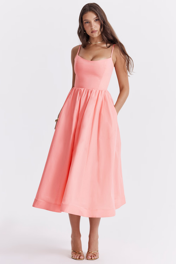 ESTELLE | Elegantes Midi-Kleid mit Korsett für den Sommer