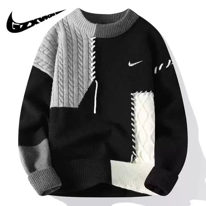 Patchwork Herren Strickpullover