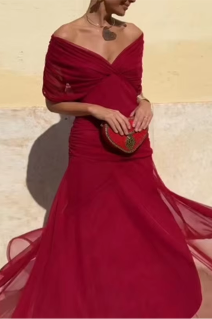 Lady™ - Elegantes V-Ausschnitt Maxikleid für festliche Anlässe