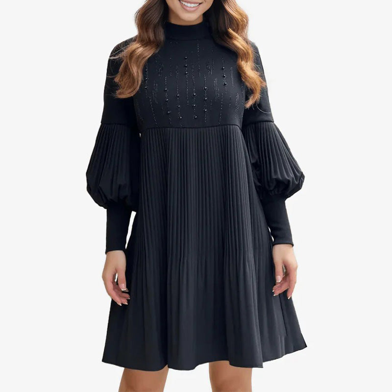 Avelyn™ - Elegantes Plisseekleid mit trendigen Laternenärmeln für Damen