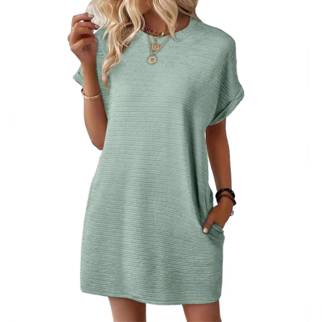 Ivay™ – Elegantes Minimalistisches Sommerkleid mit Rundhalsausschnitt