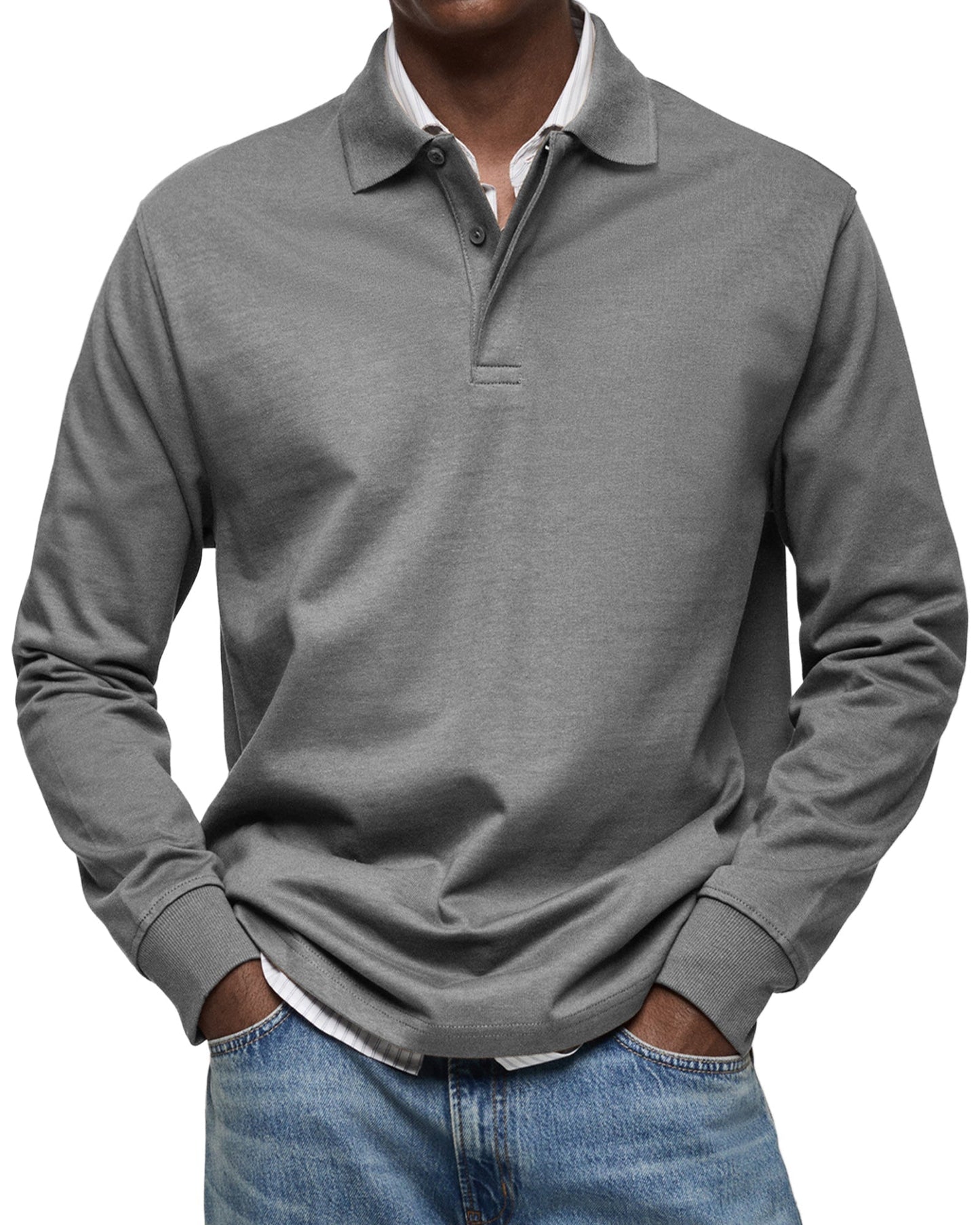 Herren Langarm-Poloshirt
