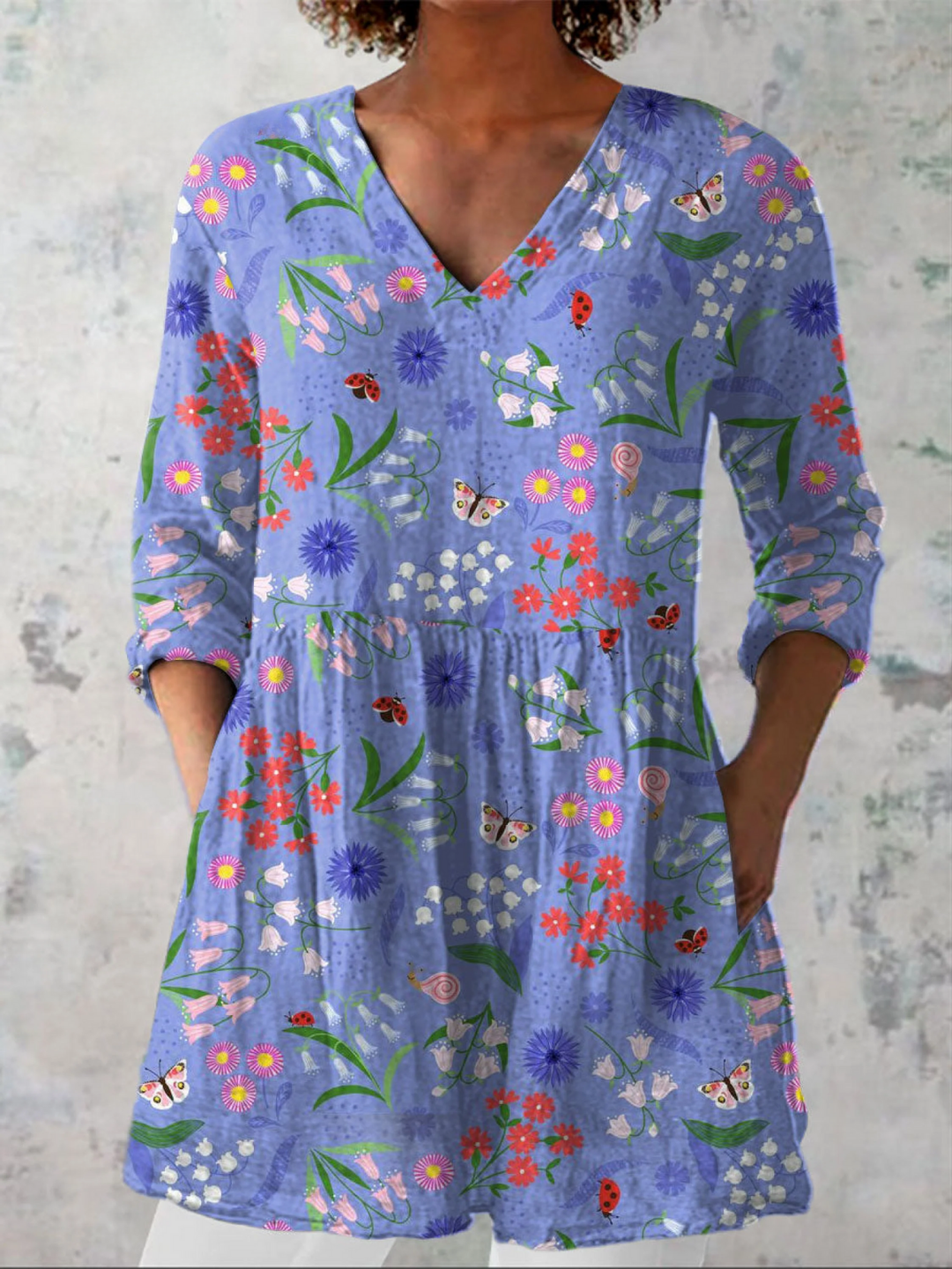 Savenora | Lange Bluse mit ausdrucksstarkem Muster