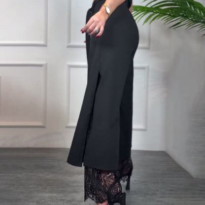 Sommerfeld | Elegante Weitbein-Hose mit Transparentem Spitzenakzent