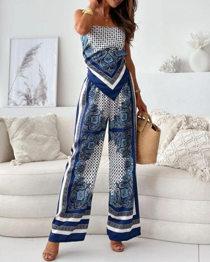 Helen | Stilvolles Zwei-Teile-Set mit Schnür-Weste und Hose für den Urlaub