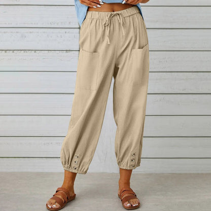 Sommerfeld | Weite Damenhose aus Baumwoll-Leinen-Mix