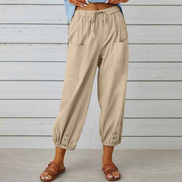 Sommerfeld | Weite Damenhose aus Baumwoll-Leinen-Mix