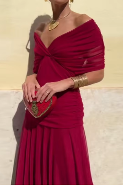 Lady™ - Elegantes V-Ausschnitt Maxikleid für festliche Anlässe