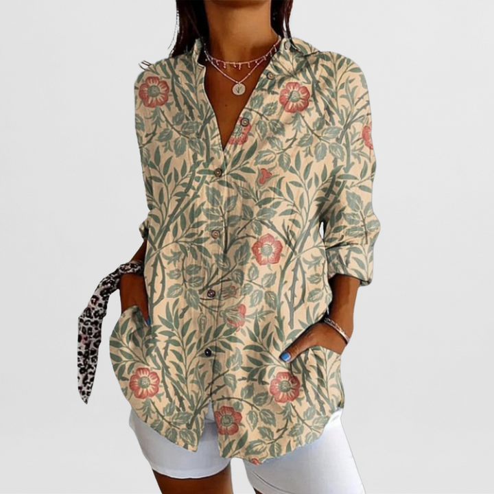 Hilda | Elegante Vintage-Bluse im floralen Design