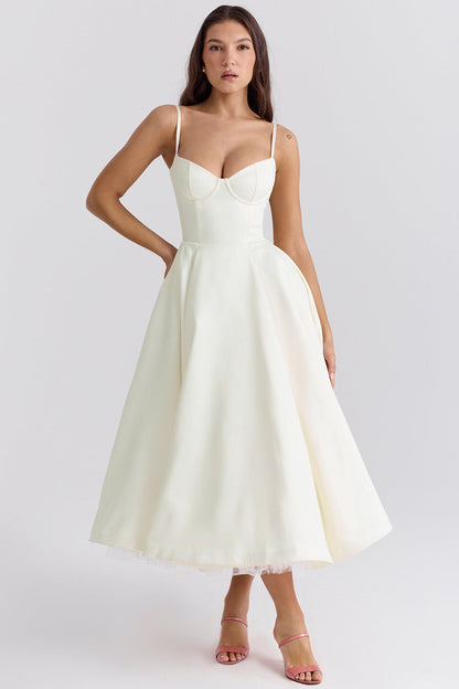 YLIANA | Verspieltes Midi Kleid für den Sommer