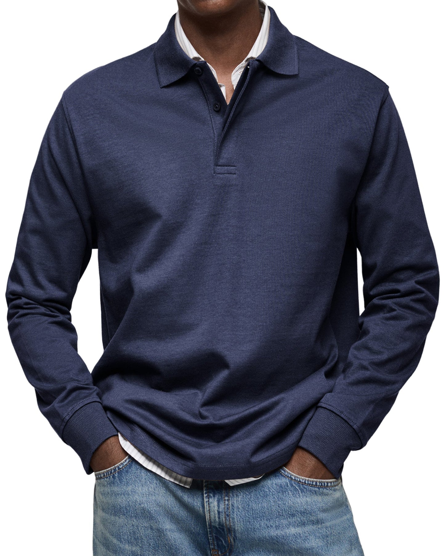 Herren Langarm-Poloshirt