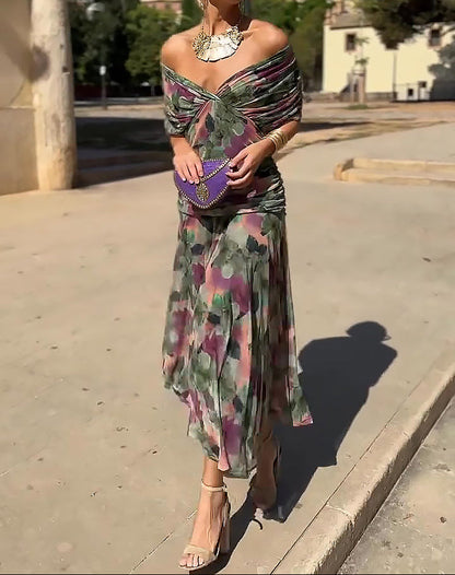 Lady™ - Elegantes V-Ausschnitt Maxikleid für festliche Anlässe