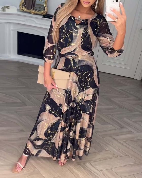 Verelle™ – Stilvolles Kleid mit Print und 3/4-Ärmeln