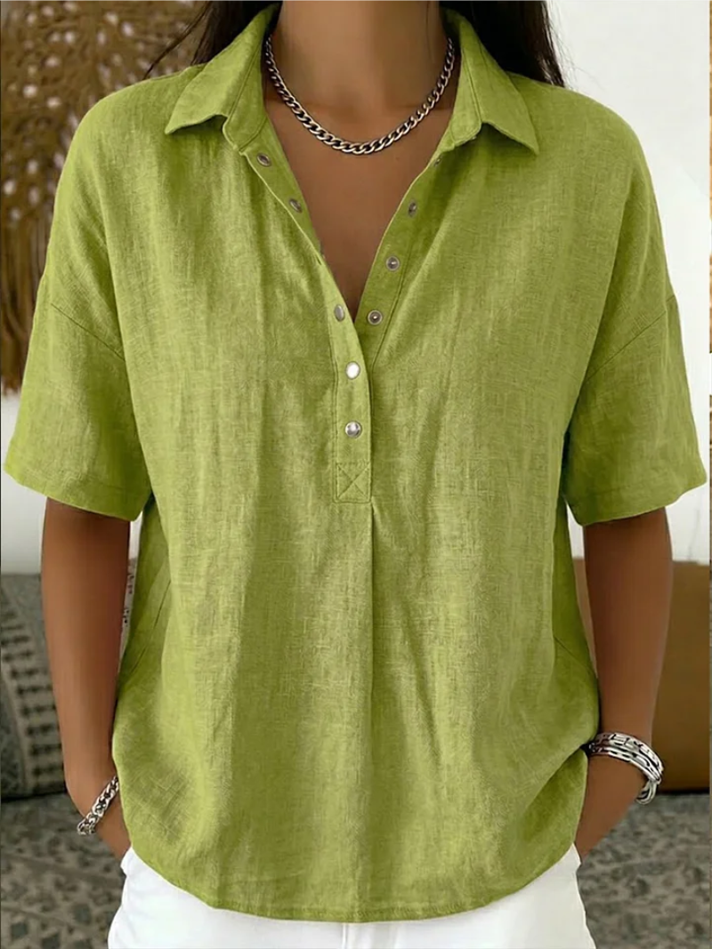 Savenora | Bluse mit Kragen und Knopfleiste (1 kaufen, 1 GRATIS dazu)