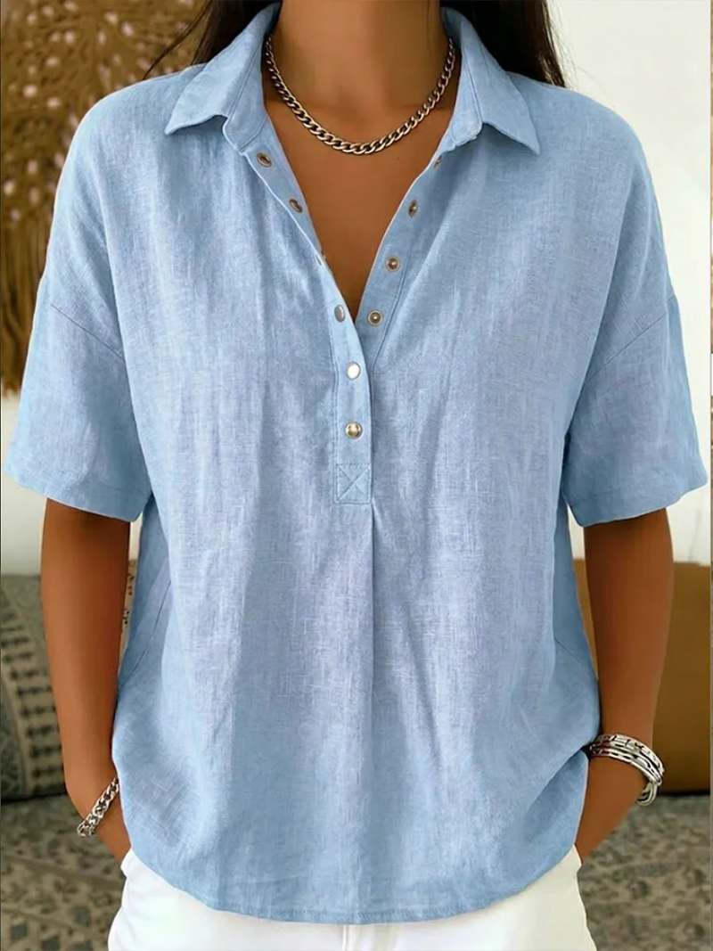 Savenora | Bluse mit Kragen und Knopfleiste (1 kaufen, 1 GRATIS dazu)