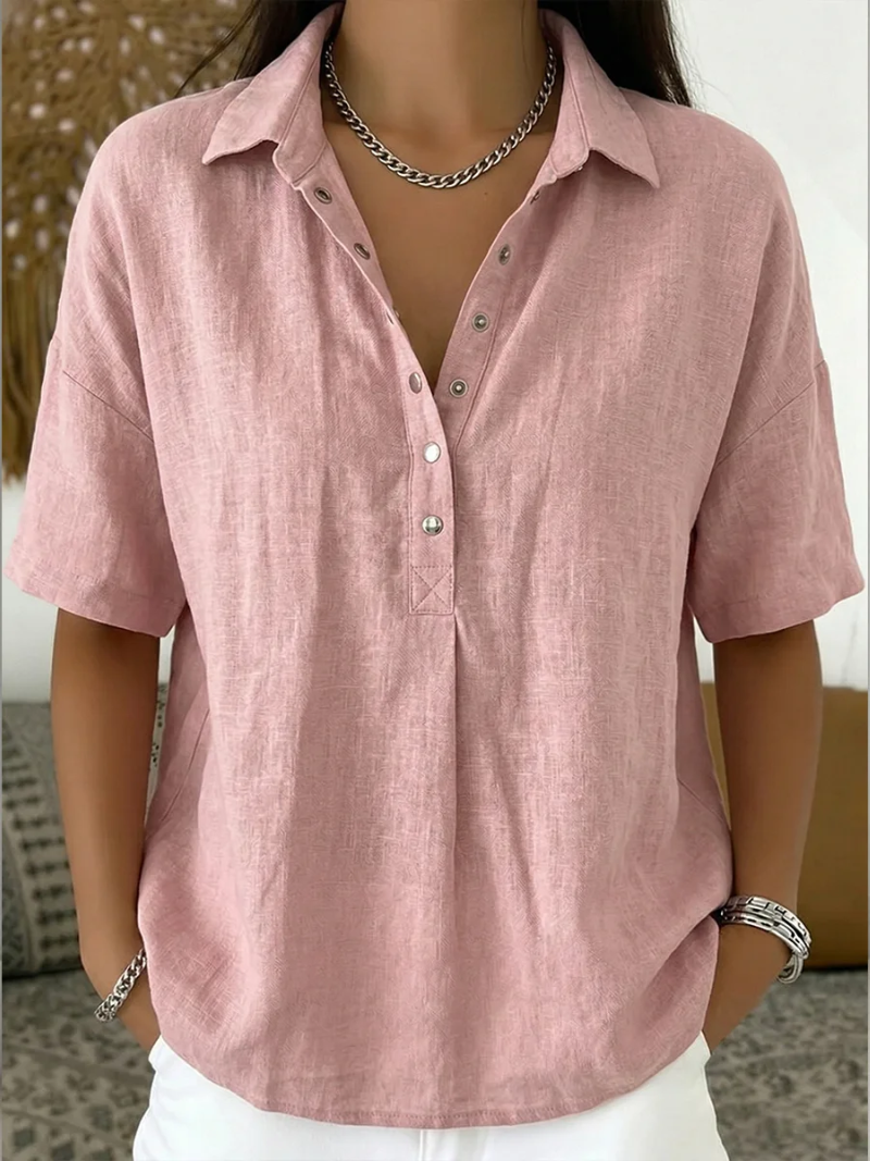 Savenora | Bluse mit Kragen und Knopfleiste (1 kaufen, 1 GRATIS dazu)