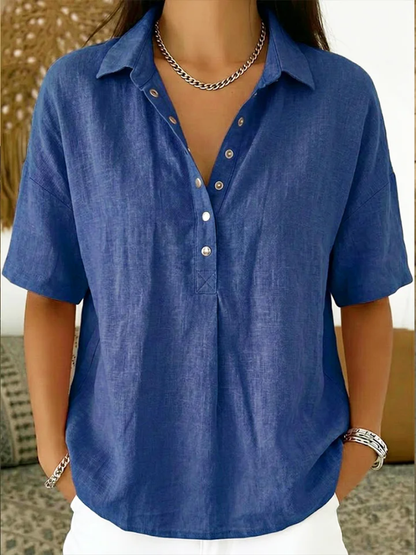 Savenora | Bluse mit Kragen und Knopfleiste (1 kaufen, 1 GRATIS dazu)