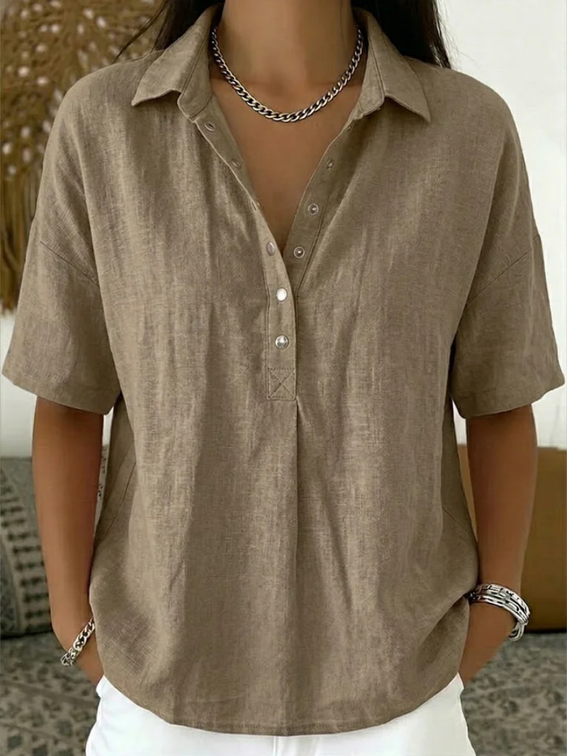 Savenora | Bluse mit Kragen und Knopfleiste (1 kaufen, 1 GRATIS dazu)