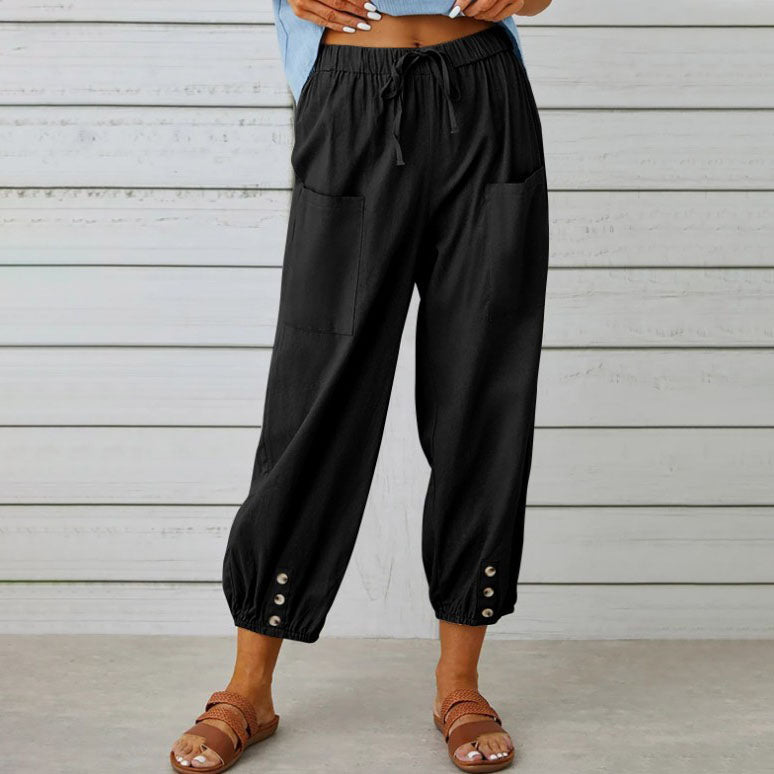 Sommerfeld | Weite Damenhose aus Baumwoll-Leinen-Mix