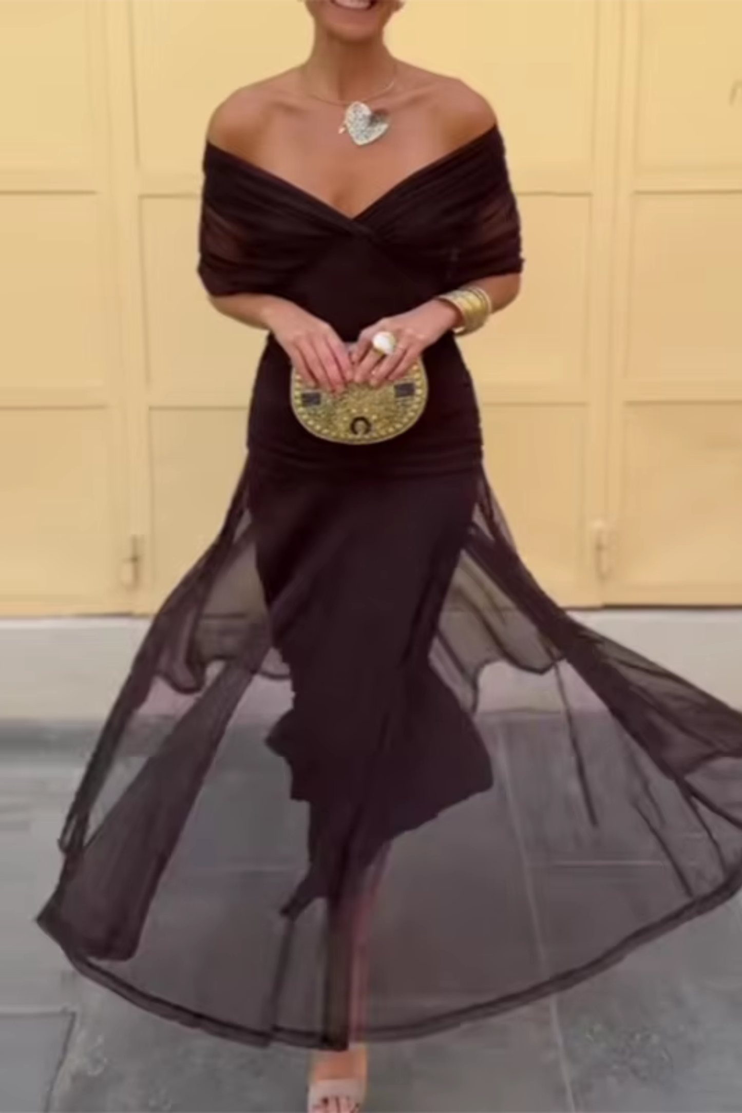 Lady™ - Elegantes V-Ausschnitt Maxikleid für festliche Anlässe