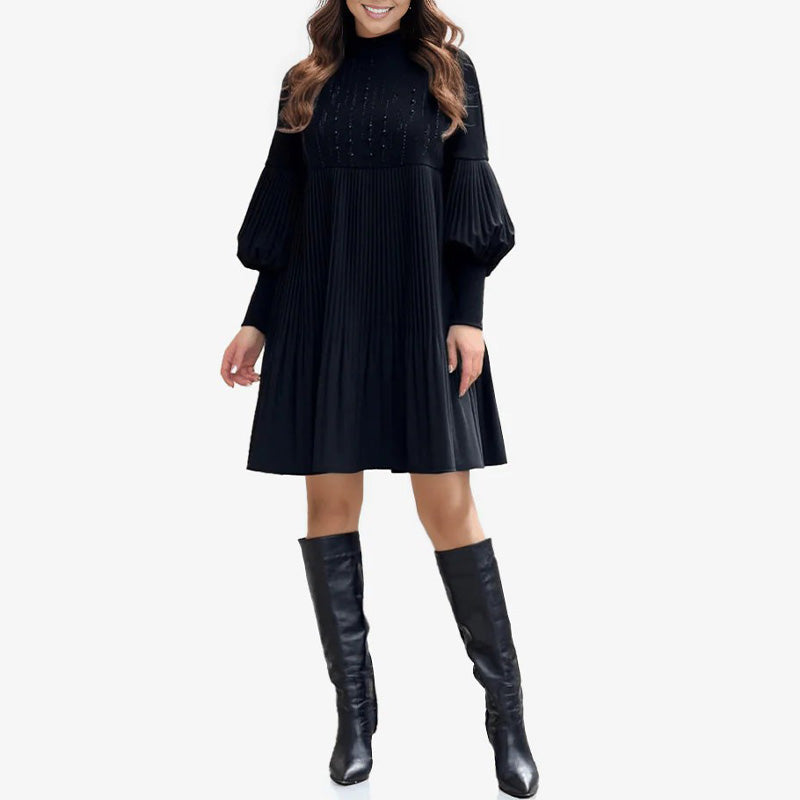 Avelyn™ - Elegantes Plisseekleid mit trendigen Laternenärmeln für Damen