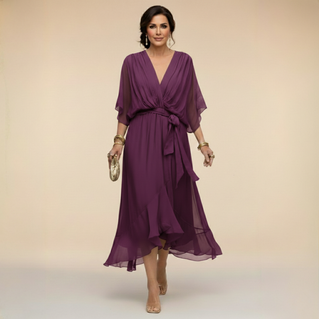 Sommerfeld | Elegantes Midikleid mit V-Ausschnitt