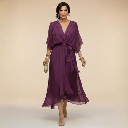 Sommerfeld | Elegantes Midikleid mit V-Ausschnitt