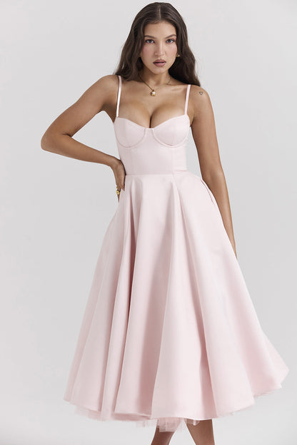 YLIANA | Verspieltes Midi Kleid für den Sommer