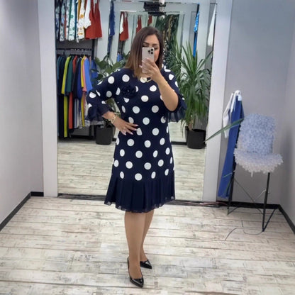 Casiva™ - Retro-Kleid mit Plisseerock und Ausgestellten Ärmeln