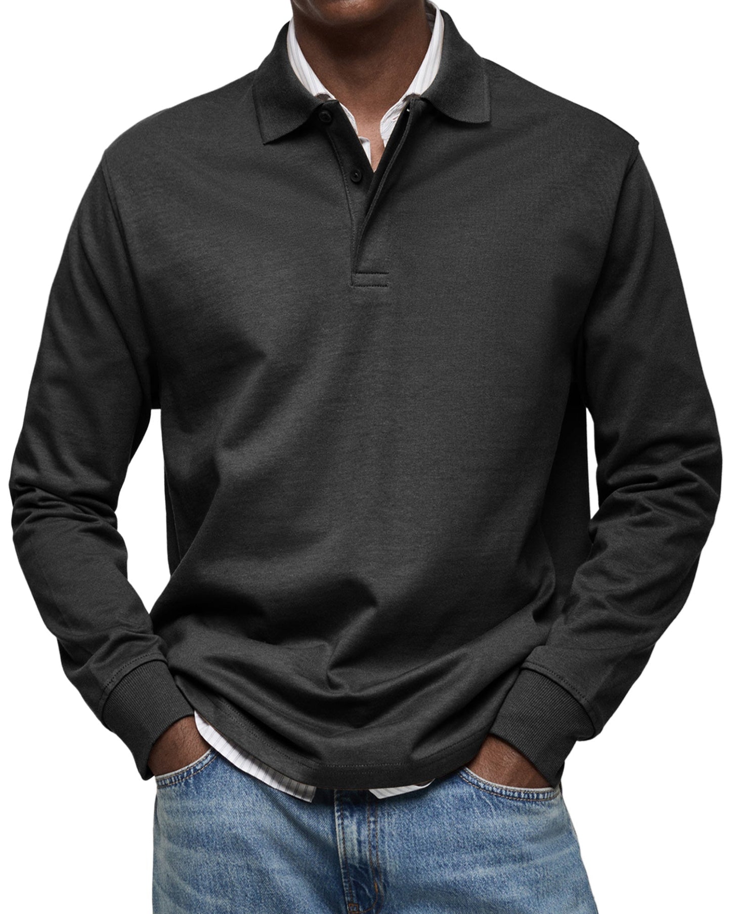 Herren Langarm-Poloshirt