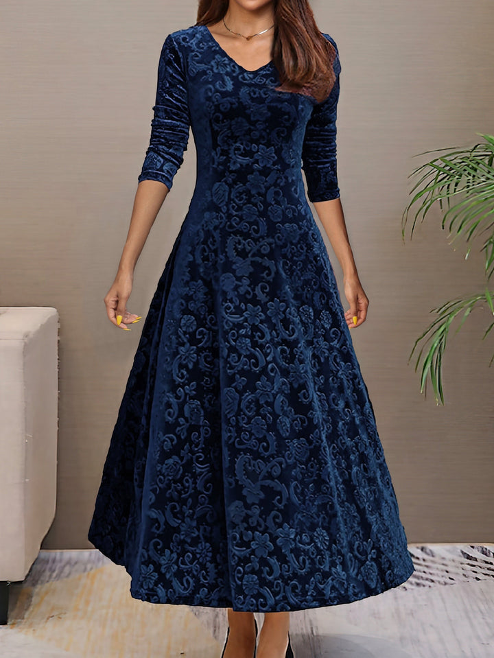 Anny™ - Elegantes Samtkleid mit V-Ausschnitt für festliche Anlässe