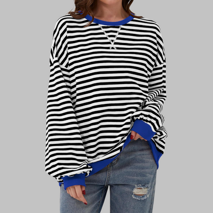Sommerfeld | Gestreiftes Langarm-Sweatshirt mit Rundhalsausschnitt – Kaufen Sie eins, erhalten Sie eins gratis!