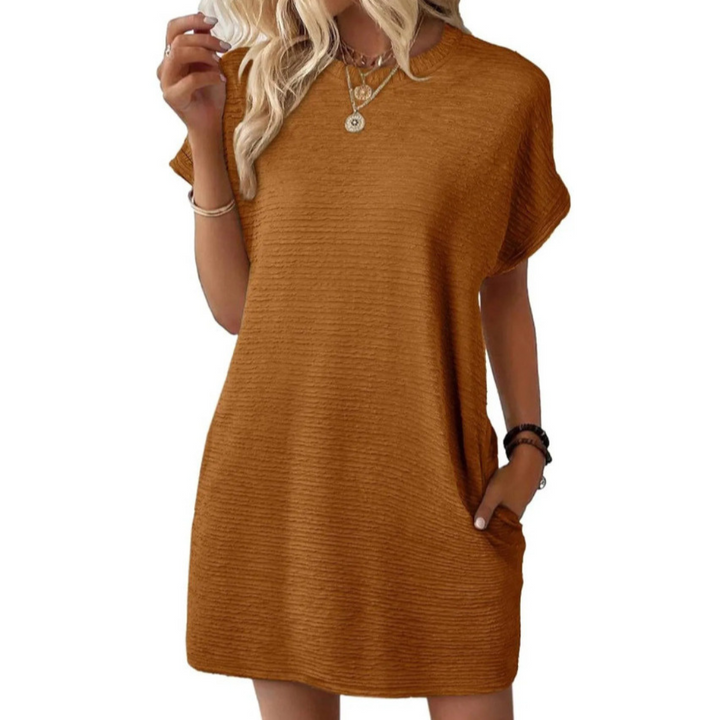 Ivay™ – Elegantes Minimalistisches Sommerkleid mit Rundhalsausschnitt