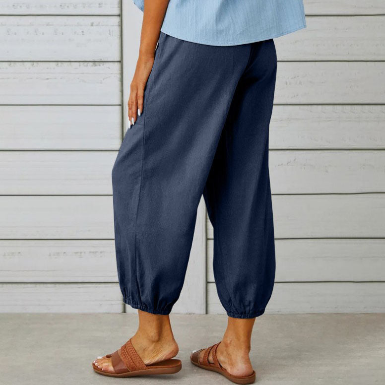 Sommerfeld | Weite Damenhose aus Baumwoll-Leinen-Mix