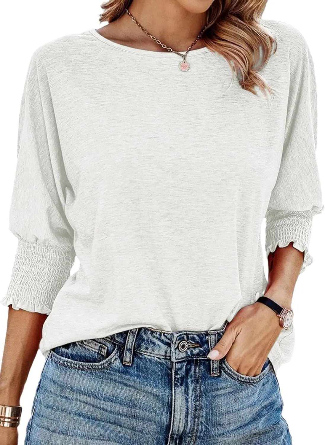 Wilma | Schlichte Bluse mit Rundhalsausschnitt