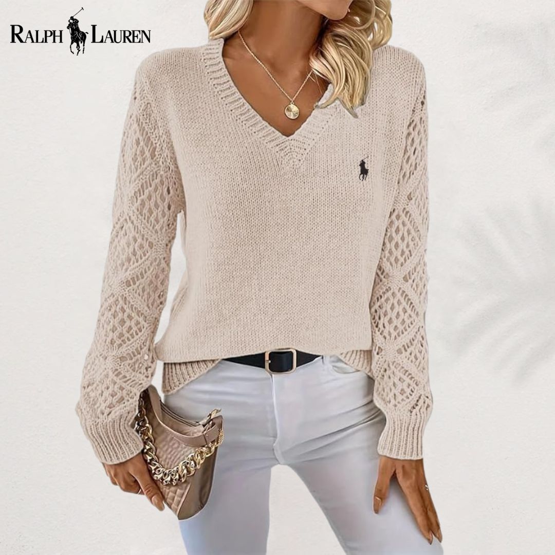 Stilvoller V-Ausschnitt Strickpullover