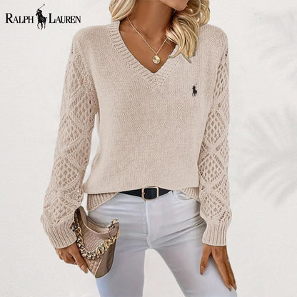 Stilvoller V-Ausschnitt Strickpullover