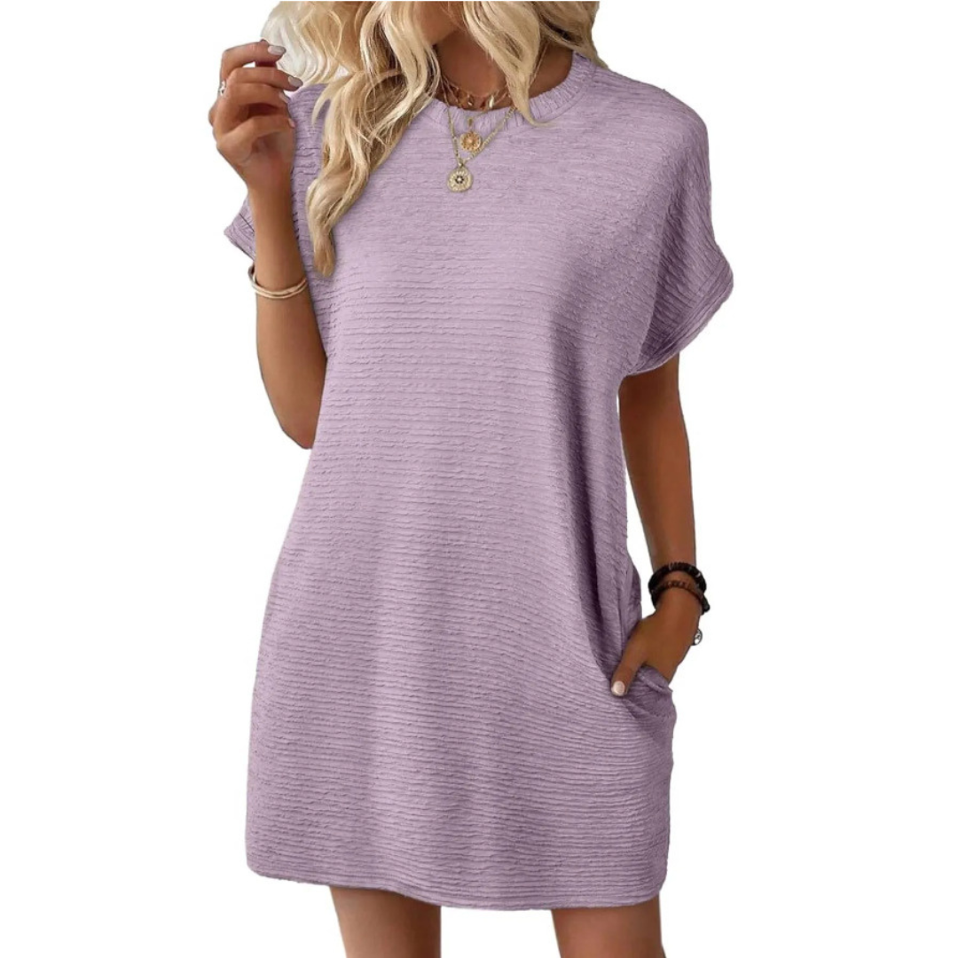 Ivay™ – Elegantes Minimalistisches Sommerkleid mit Rundhalsausschnitt