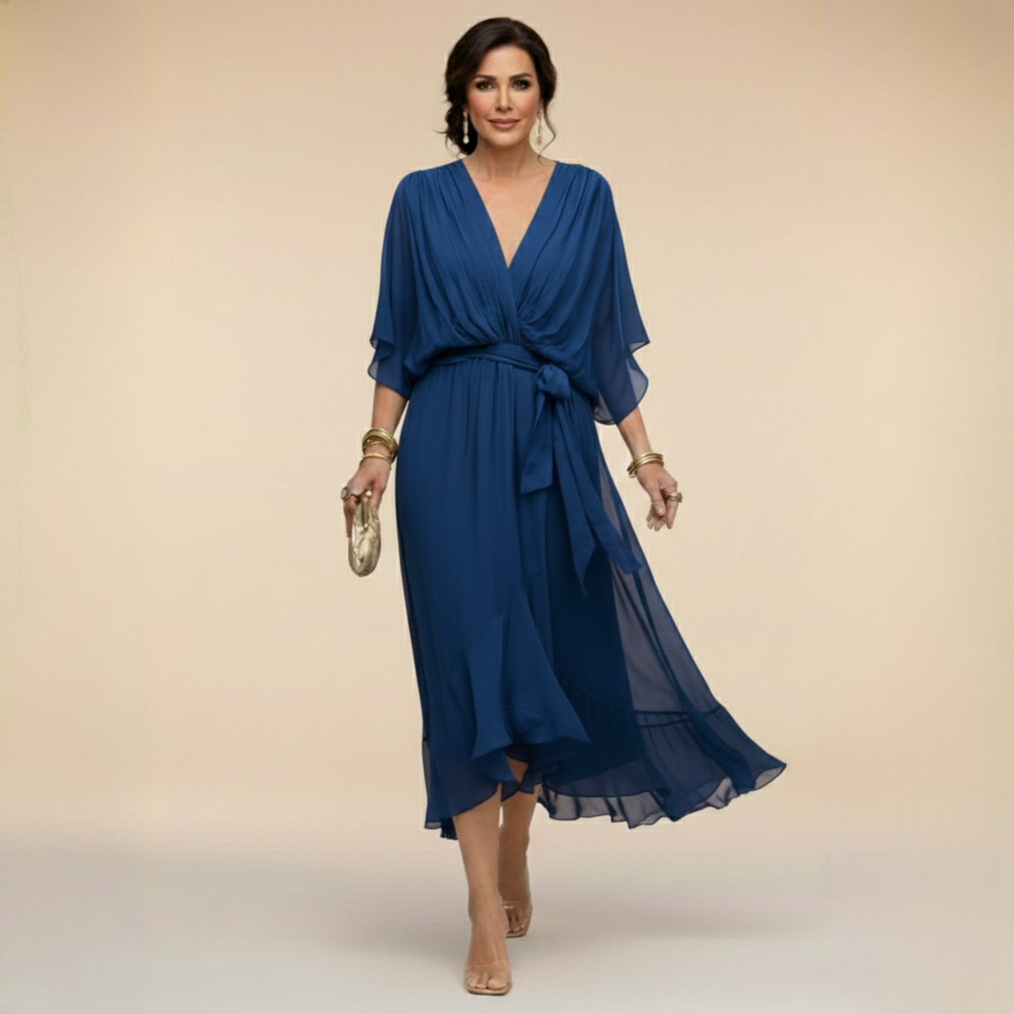 Sommerfeld | Elegantes Midikleid mit V-Ausschnitt