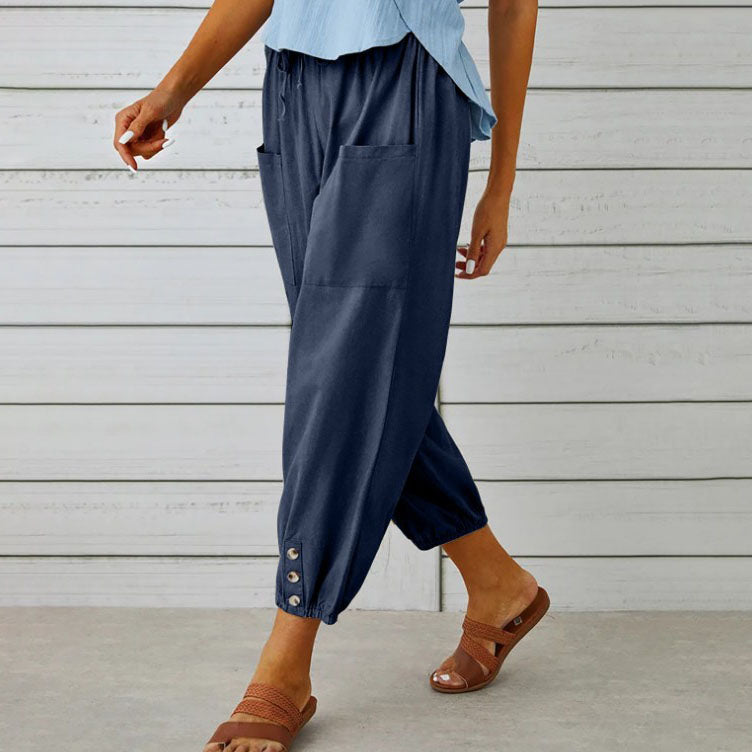 Sommerfeld | Weite Damenhose aus Baumwoll-Leinen-Mix