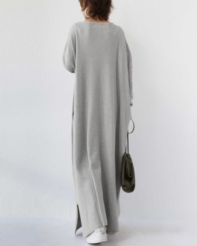 Serenya™ - Stilvolles Kleid mit langen Ärmeln und V-Ausschnitt