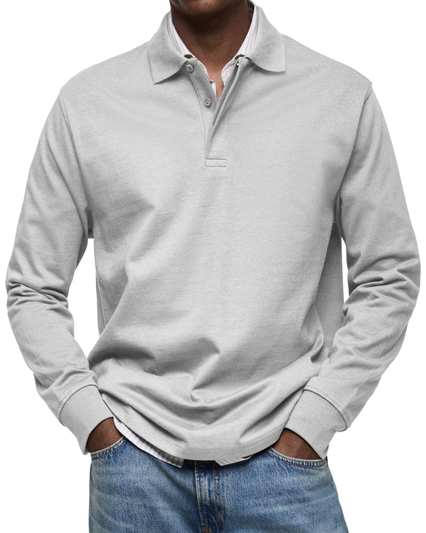 Herren Langarm-Poloshirt