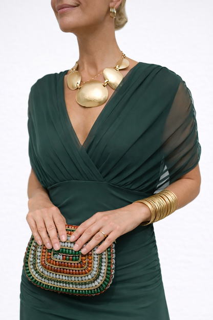 Velora™ | Langes V-Ausschnitt Floral Kleid