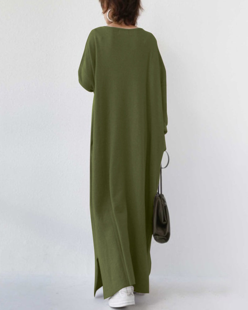 Serenya™ - Stilvolles Kleid mit langen Ärmeln und V-Ausschnitt