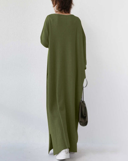 Serenya™ - Stilvolles Kleid mit langen Ärmeln und V-Ausschnitt