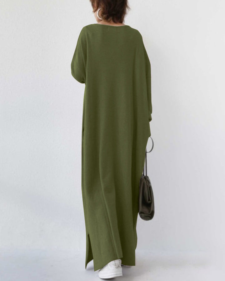 Serenya™ - Stilvolles Kleid mit langen Ärmeln und V-Ausschnitt