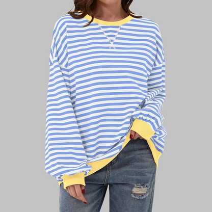 Sommerfeld | Gestreiftes Langarm-Sweatshirt mit Rundhalsausschnitt – Kaufen Sie eins, erhalten Sie eins gratis!