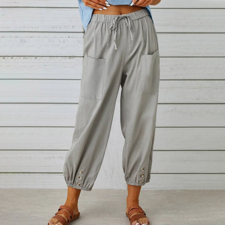 Sommerfeld | Weite Damenhose aus Baumwoll-Leinen-Mix