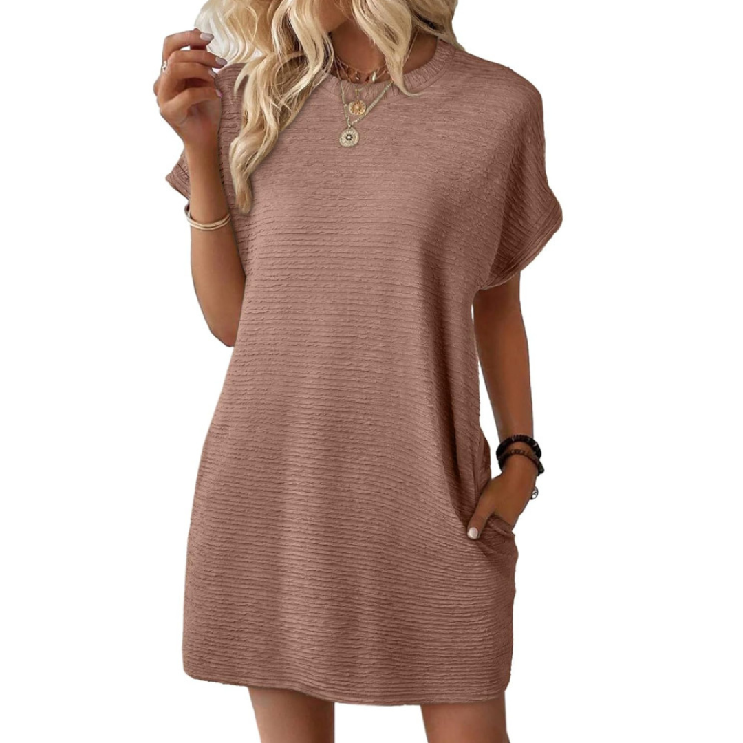 Ivay™ – Elegantes Minimalistisches Sommerkleid mit Rundhalsausschnitt