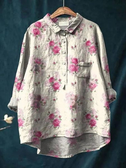 Alodia | Vintage Französische Bluse im Floralen Design